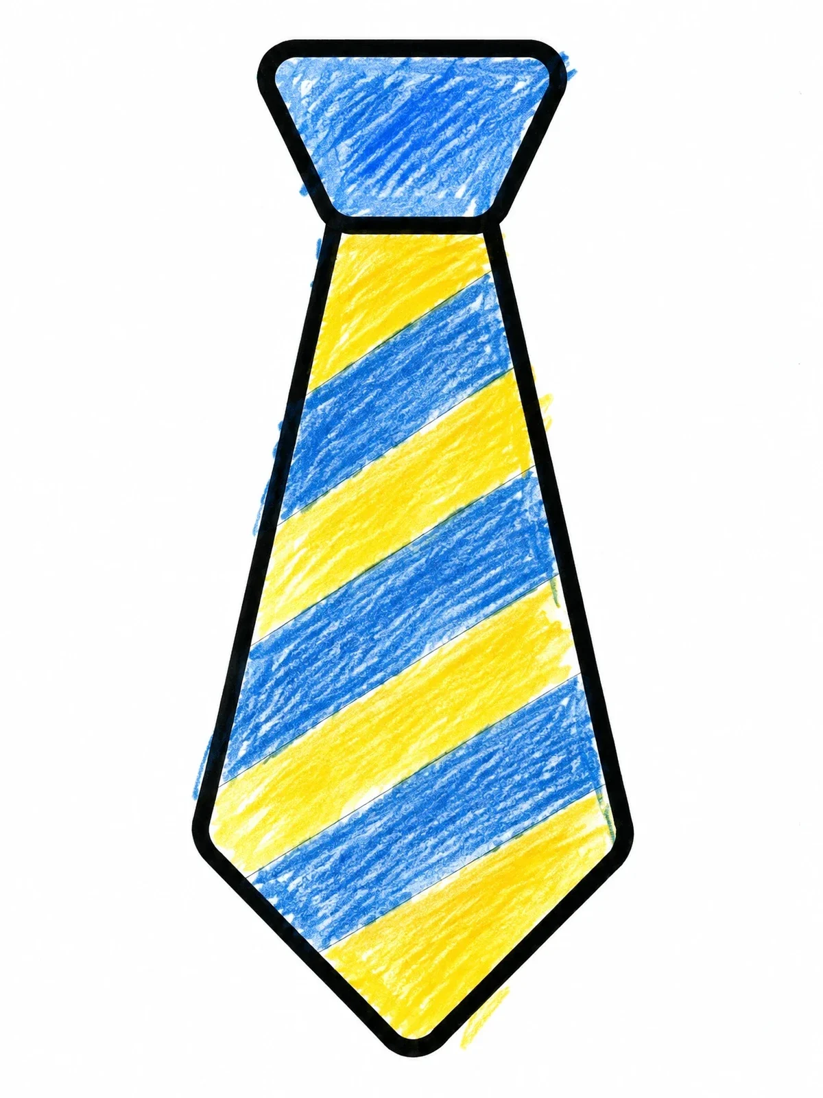 Colored example of the Simple Blank Necktie Template coloring page
