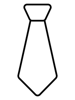 Free printable Simple Blank Necktie Template coloring page
