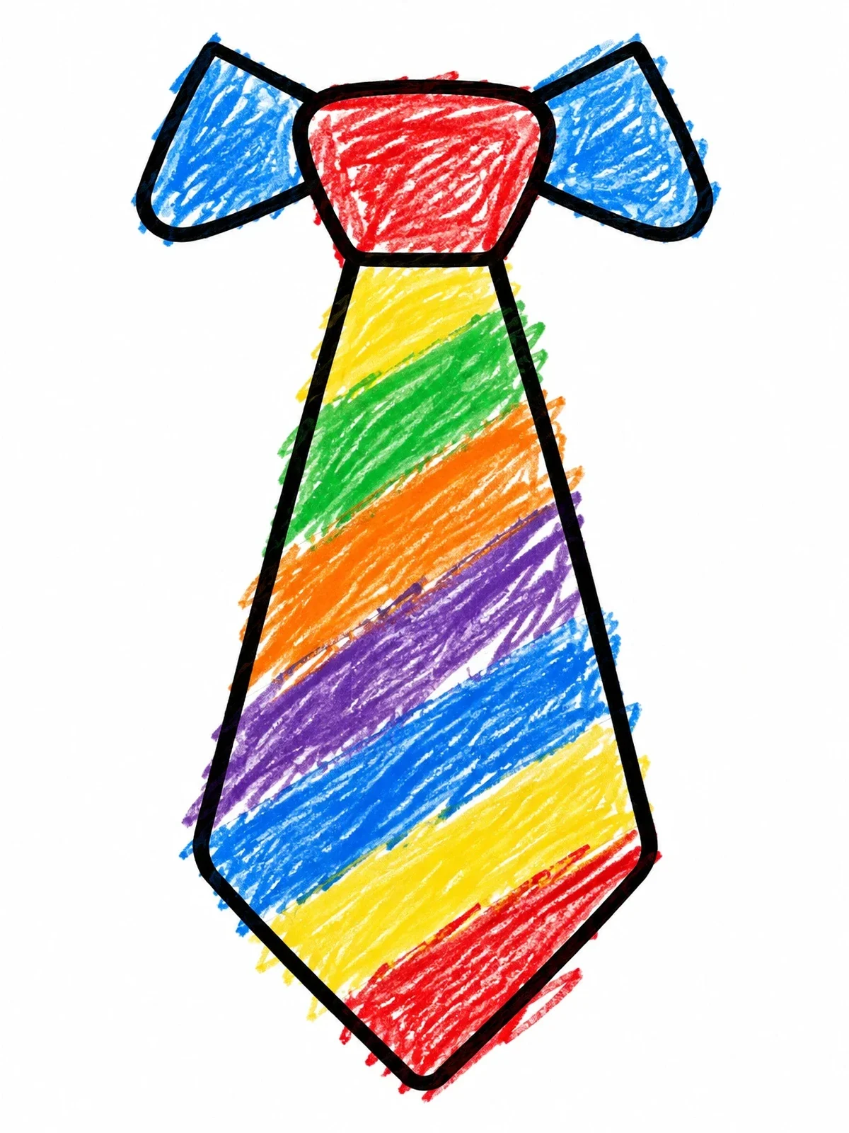 Colored example of the Simple Necktie With Collar Outline coloring page
