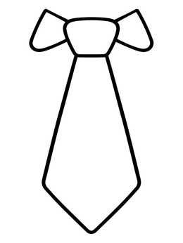 Free printable Simple Necktie With Collar Outline coloring page