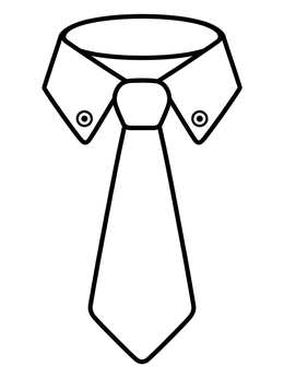 Free printable Simple Necktie With Shirt Collar coloring page