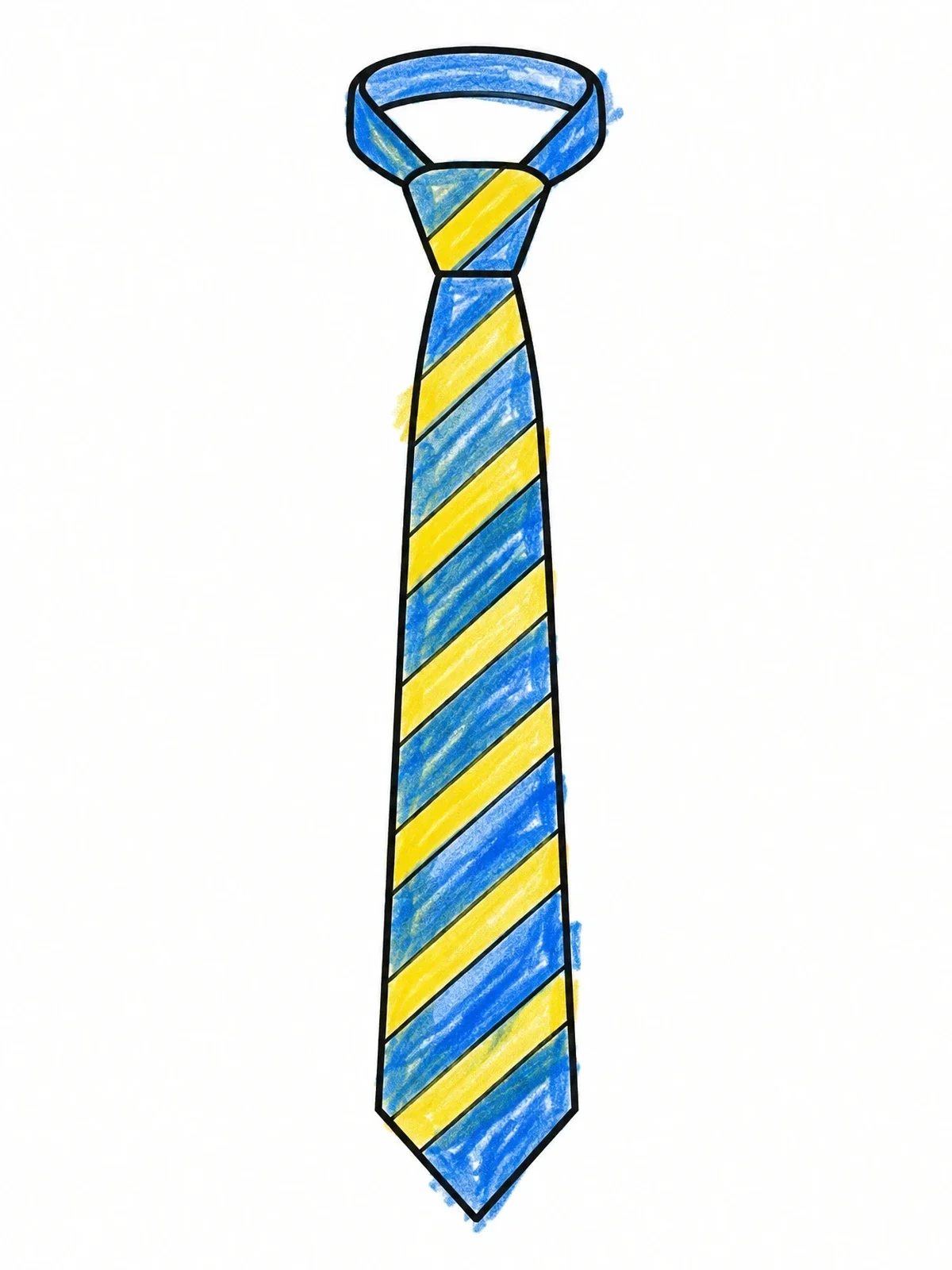 Colored example of the Striped Straight Necktie Outline coloring page