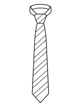 A striped skinny ties coloring page hanging straight down.