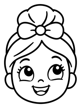 Free printable Cheerful Girl Smiling Upward coloring page