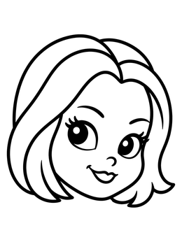 Free printable Cute Girl Face Portrait coloring page