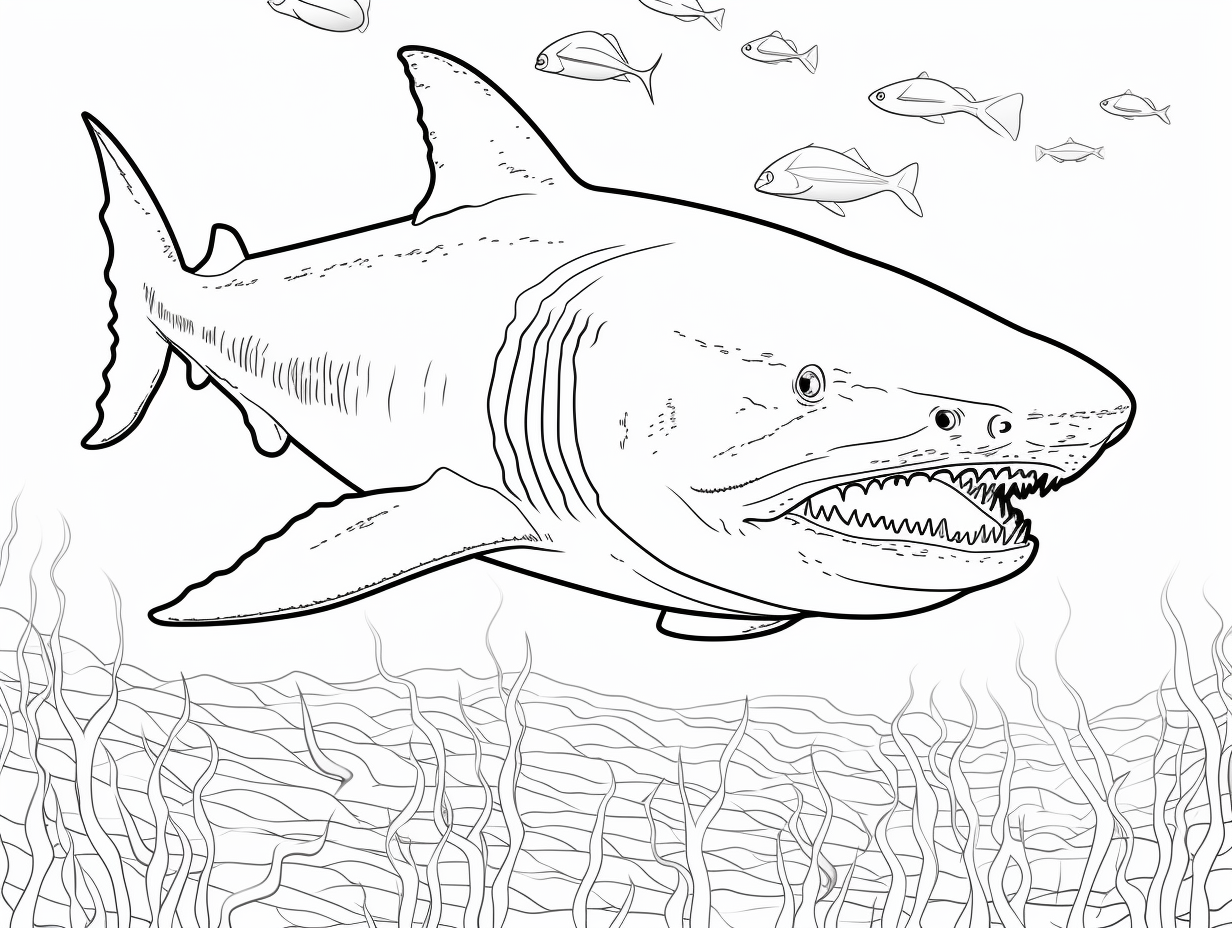 Tiger Shark-Inspired Coloring Page - Coloring Page