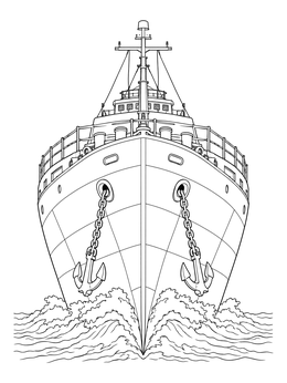 Free printable Front View Of Ocean Liner Bow coloring page
