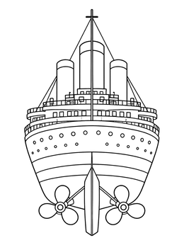 Free printable Stern View Of Titanic Ocean Liner coloring page