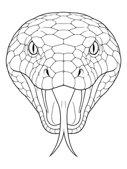 Free printable Titanoboa Head With Forked Tongue coloring page