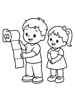 Free printable Toddlers Learning With Toilet Paper coloring page