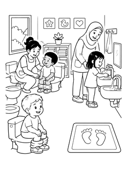 Free printable Daycare Potty Training Routine coloring page
