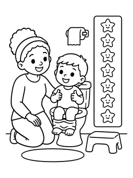Free printable Potty Training Success With Mom coloring page