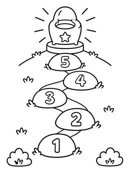 Free printable Potty Trophy Stepping Stones Path coloring page
