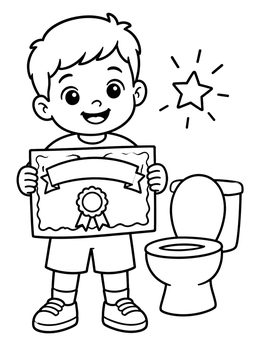 Free printable Proud Boy With Potty Certificate coloring page