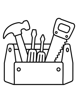 Free printable Toolbox With Hand Tools coloring page