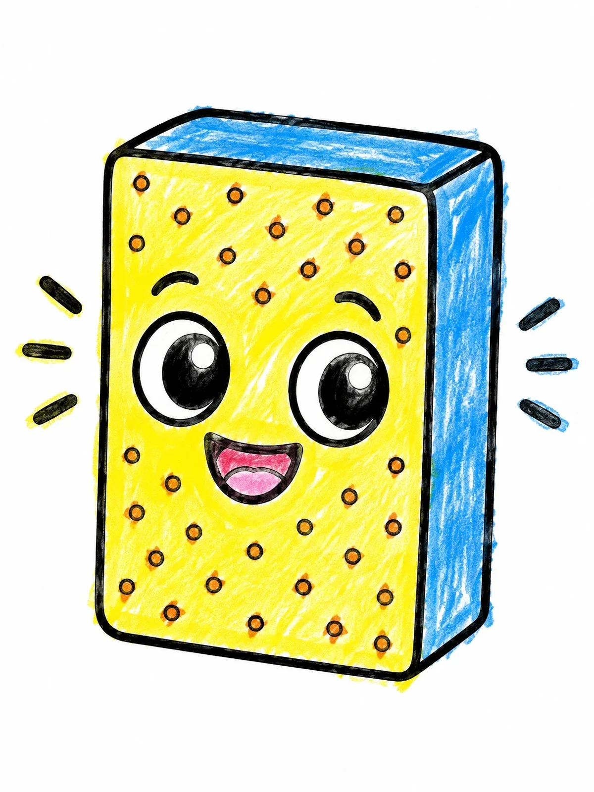 Colored example of the Cheerful Sanding Sponge Tool coloring page