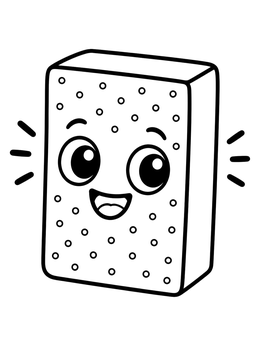 A happy sanding block shines on this tools coloring page.