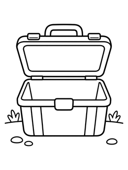 Free printable Open Empty Toolbox coloring page