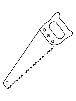 Free printable Simple Hand Saw coloring page