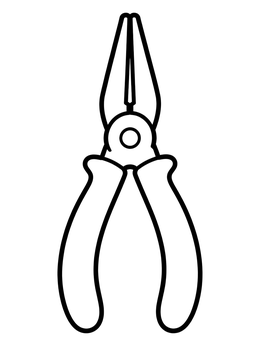 Free printable Simple Needle Nose Pliers coloring page