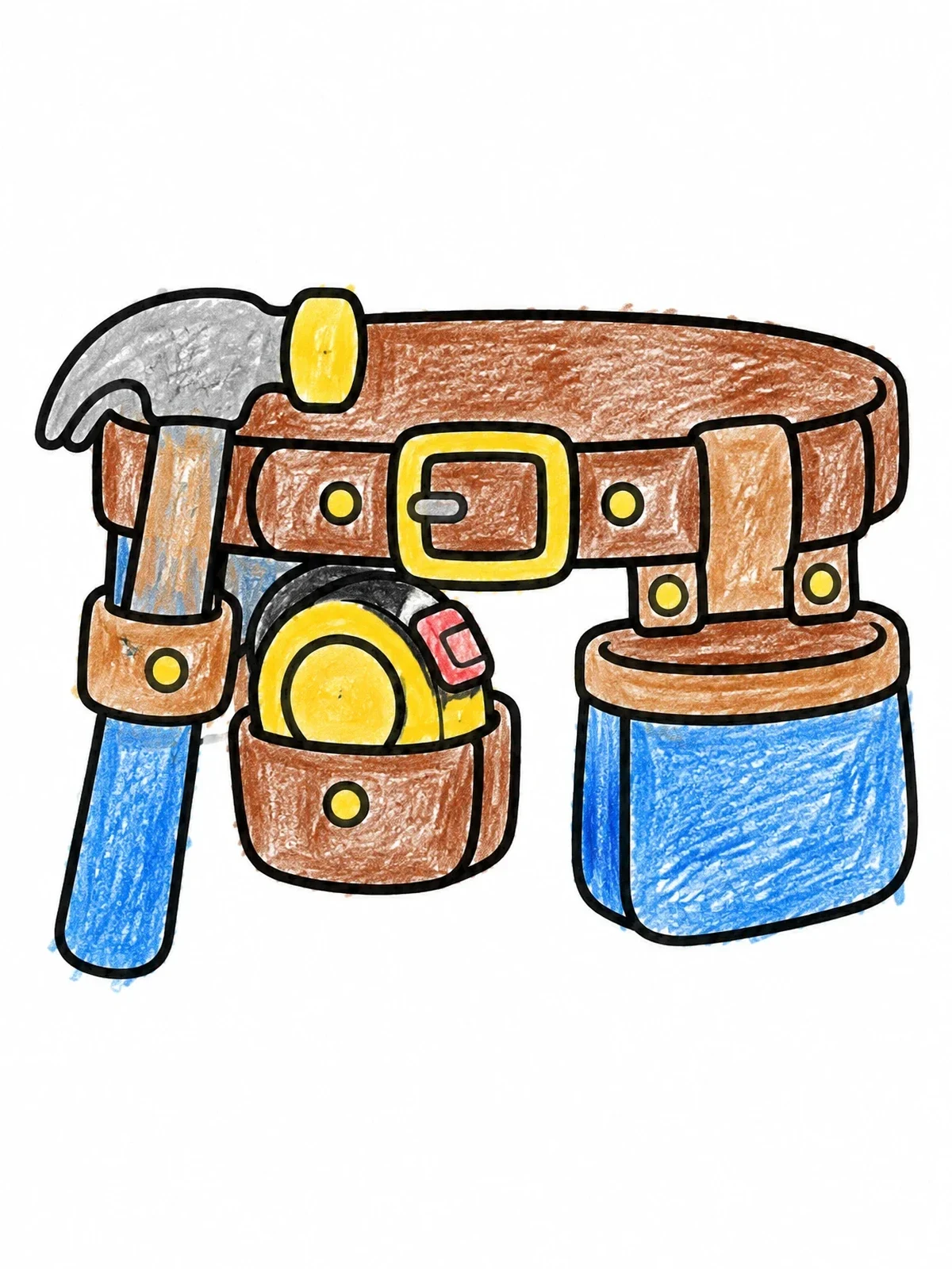 Colored example of the Sturdy Tool Belt With Equipment coloring page