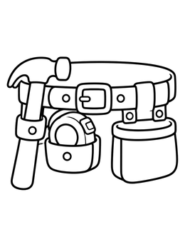 Free printable Sturdy Tool Belt With Equipment coloring page