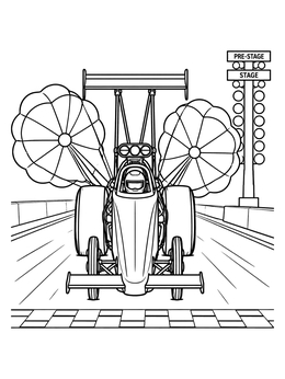 Free printable Top Fuel Dragster With Parachutes coloring page
