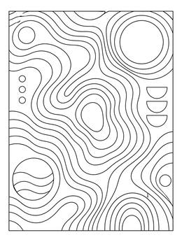 Free printable Topographic Flow Optical Illusion coloring page