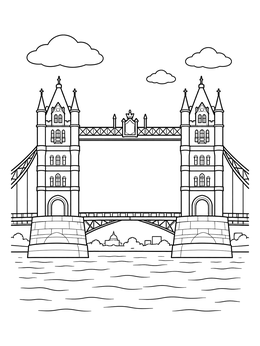 Free printable Tower Bridge Over The River Thames coloring page