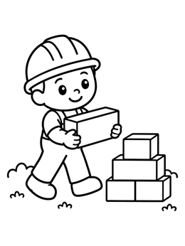 Free printable Little Builder Stacking Blocks coloring page