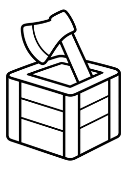 Free printable Toy Axe In A Wooden Box coloring page