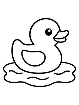 Free printable Cute Rubber Duck In Water coloring page