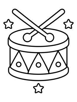 Free printable Toy Drum With Drumsticks coloring page