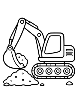 Free printable Toy Excavator Digging Dirt coloring page