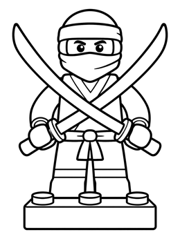 Free printable Toy Ninja Minifigure With Swords coloring page