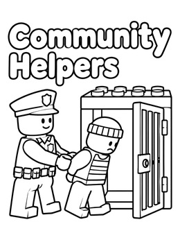 Free printable Toy Police Officer And Jail Cell coloring page