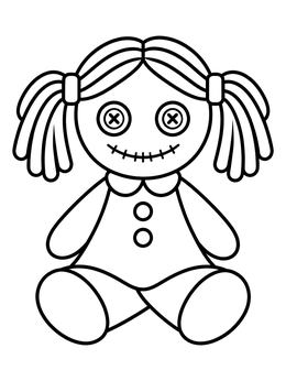 Free printable Ragdoll With Yarn Pigtails coloring page