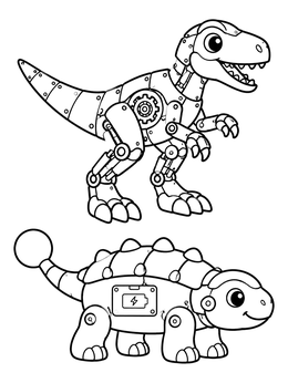Free printable Toy Robot Dinosaurs coloring page