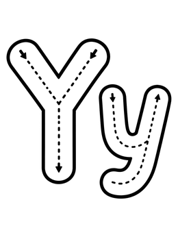 Free printable Tracing Capital And Lowercase Letter Y coloring page