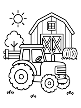 Free printable Tractor On The Farmyard coloring page