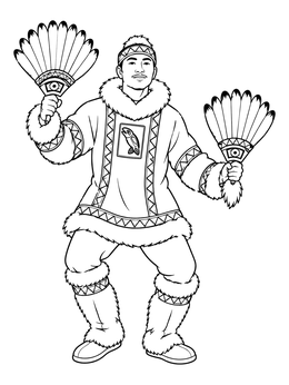 Free printable Traditional Alaskan Native Dancer coloring page