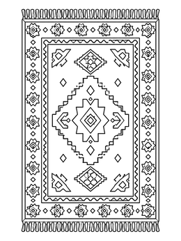 Free printable Traditional Azerbaijani Geometric Carpet coloring page