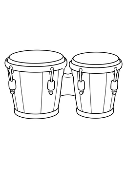Free printable Traditional Cuban Bongo Drums coloring page
