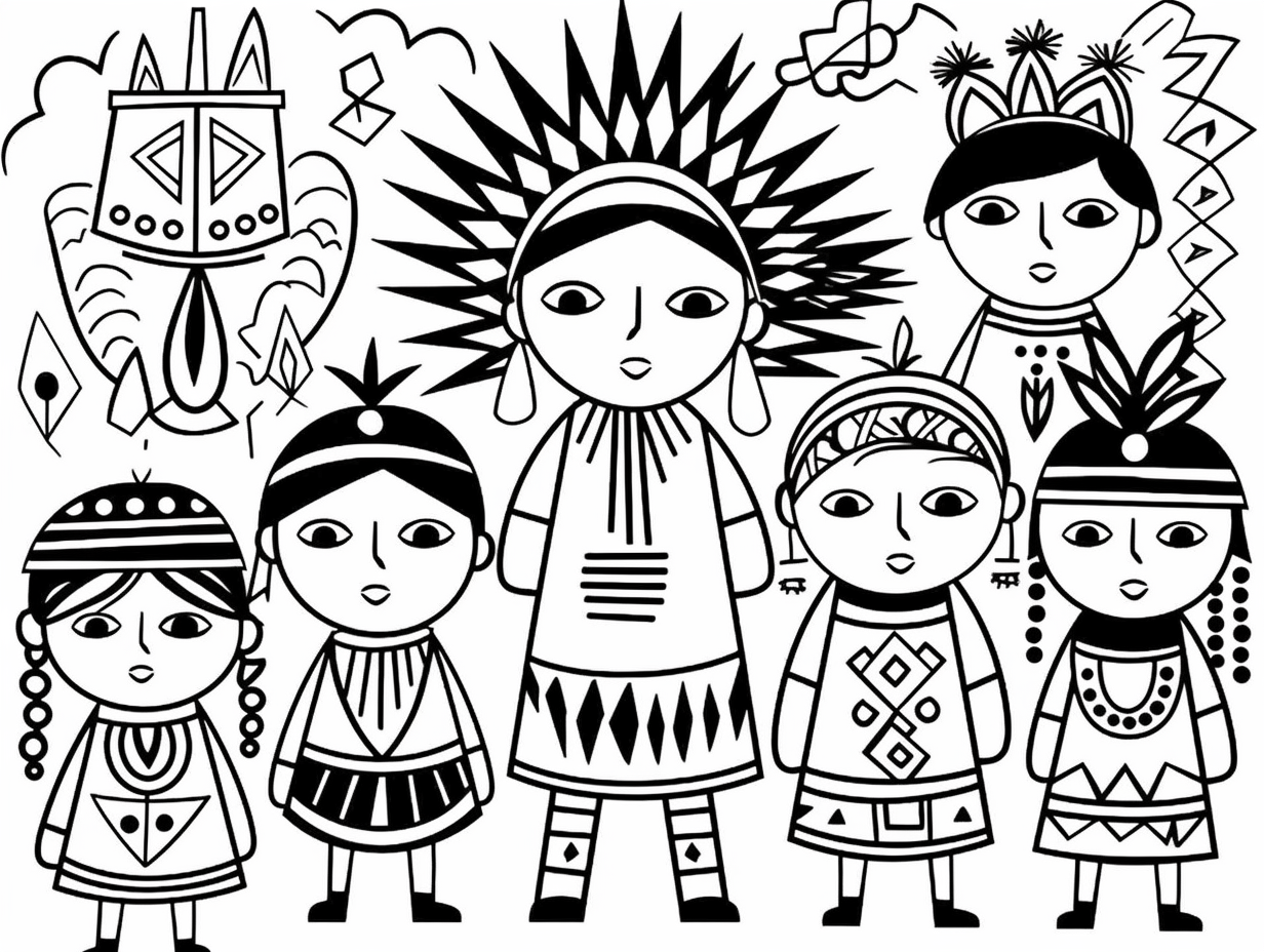 Traditional Indigenous Patterns To Color - Coloring Page