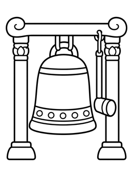 Free printable Traditional Myanmar Temple Bell coloring page