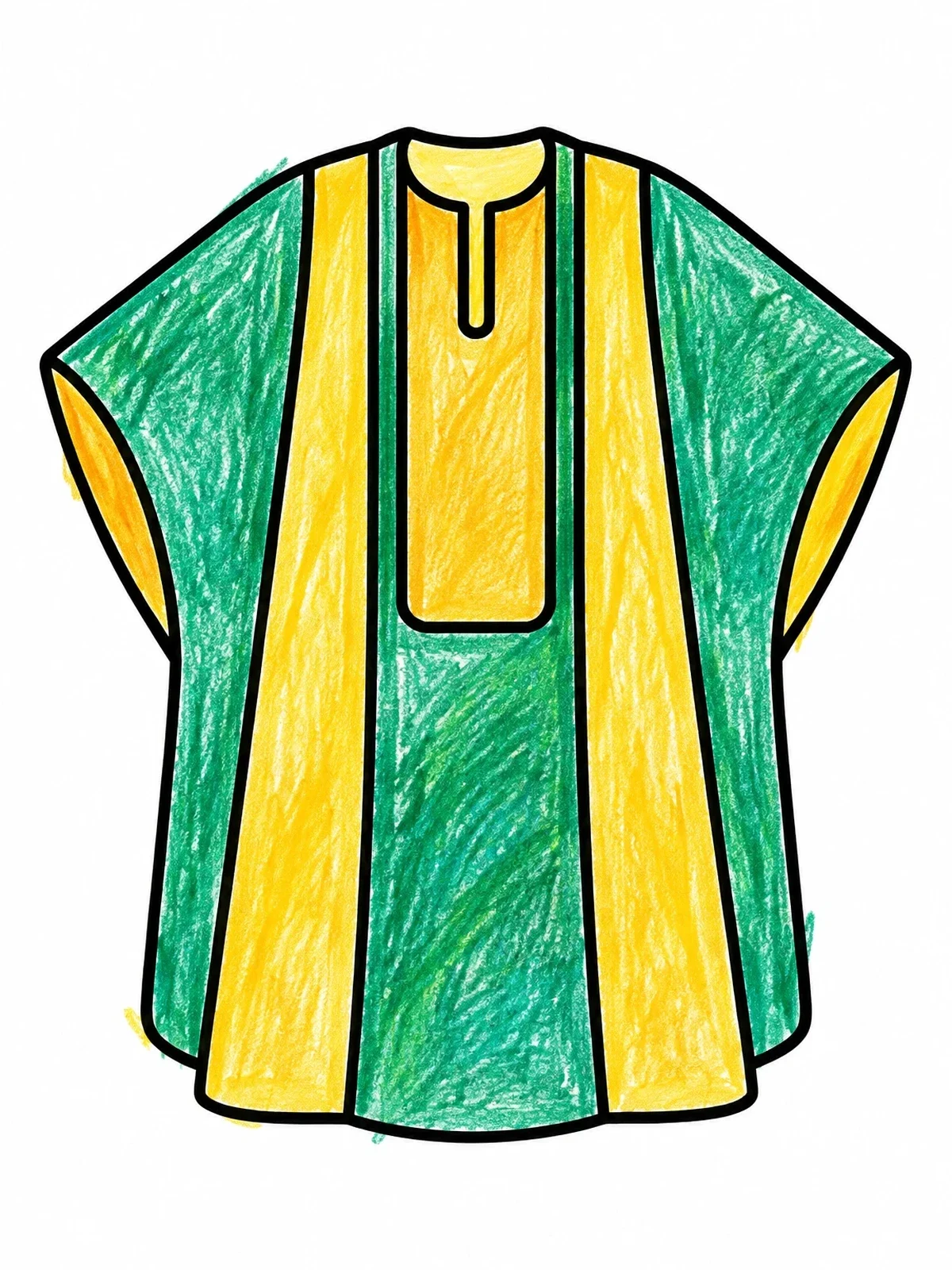 Colored example of the Traditional Nigerian Agbada Robe coloring page