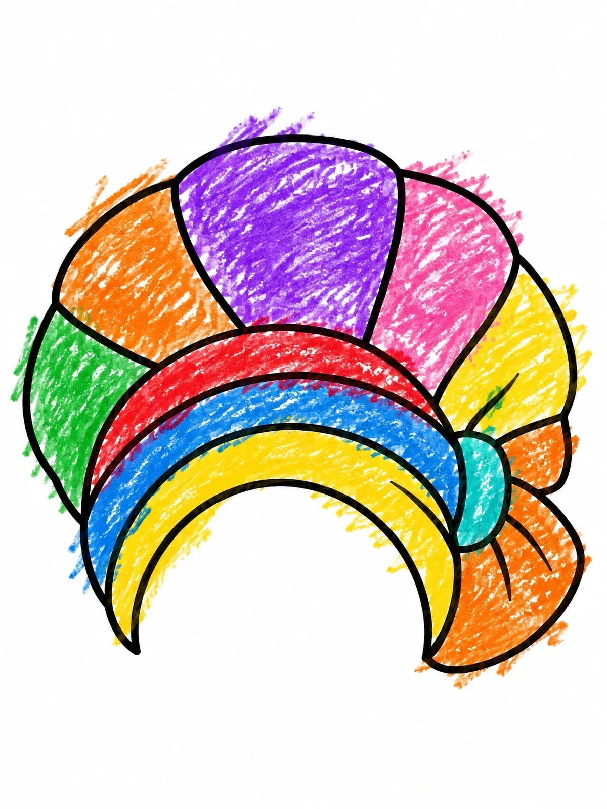 Colored example of the Traditional Nigerian Gele Headtie coloring page