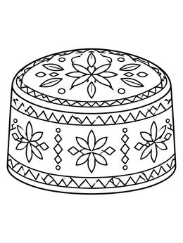 Free printable Traditional Embroidered Omani Kummah Cap coloring page