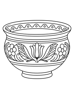 Free printable Traditional Romanian Ceramic Bowl coloring page