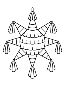 Free printable Traditional Star Shaped Piñata coloring page